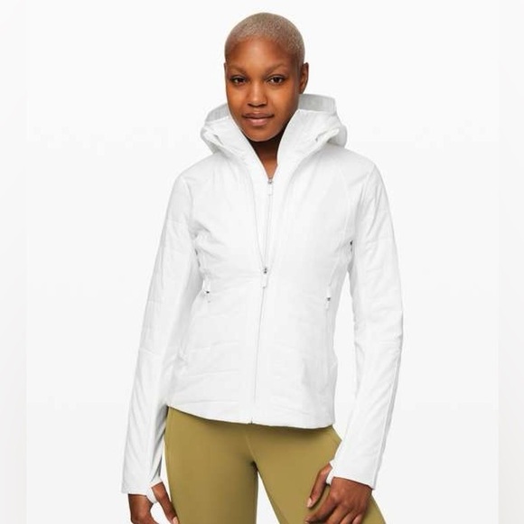 NWT Lululemon Another Mile Jacket White Women's White Hooded Jacket Size 6 - Picture 1 of 10